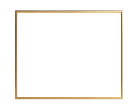 Gold rectangular frame on PNG