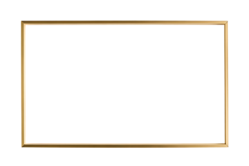 Gold rectangular frame on PNG
