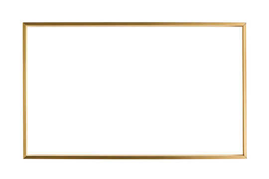 Gold rectangular frame on PNG