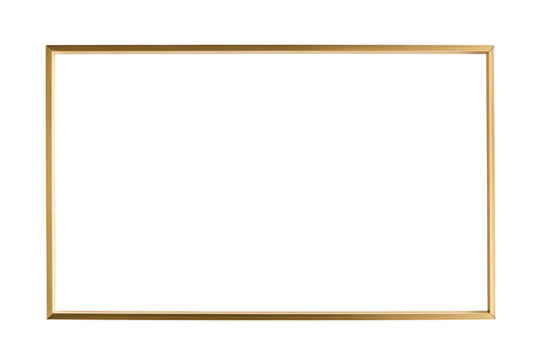 Gold rectangular frame on PNG