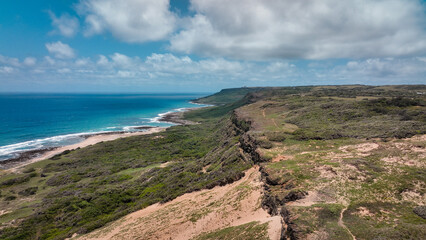 Scenic coastal view from Longpan Park in Taiwan showcasing lush greenery and ocean