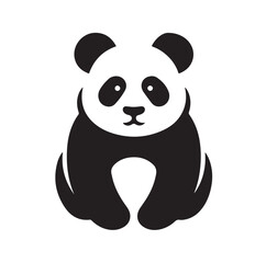 panda silhouette vector illustration 