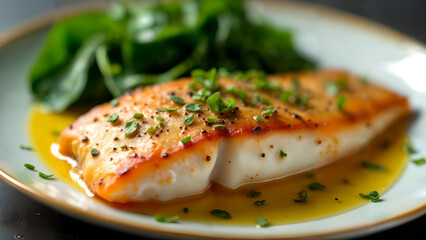 Muksun Fish Fillet with Spinach