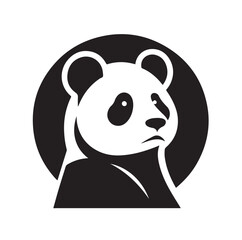 panda silhouette vector illustration 