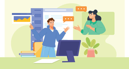 Standup Meetings Concept Illustration