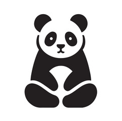 panda silhouette vector illustration 