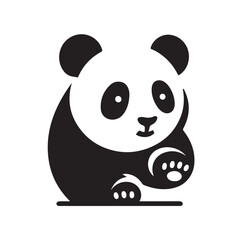 panda silhouette vector illustration 
