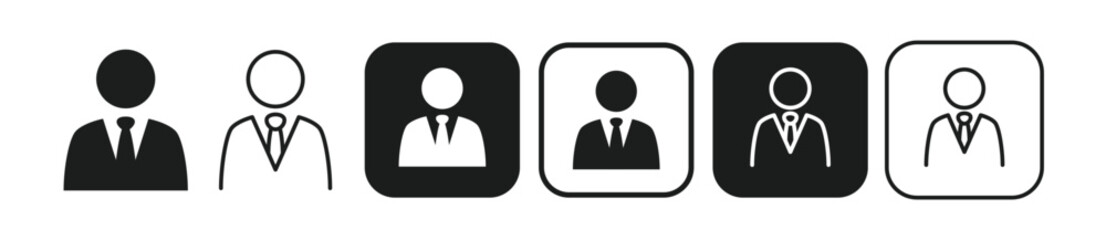 Icons representing businessmen, users, CEOs, profiles, owners, etc.