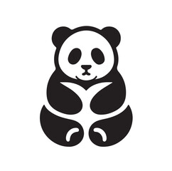panda silhouette vector illustration 