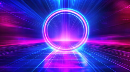 Abstract Neon Ring Background