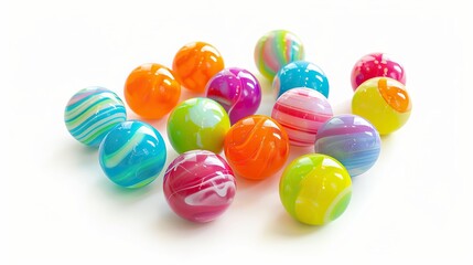 Colorful children's rubber ball toy isolated on white background