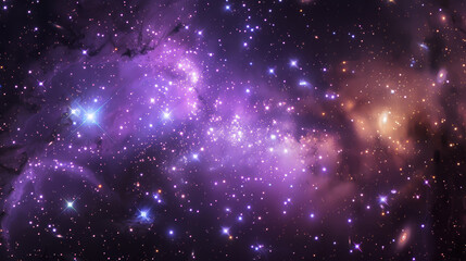 Obraz premium Stunning Purple Galaxy with Nebula and Stars