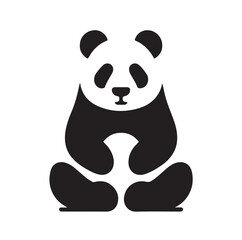 panda silhouette vector illustration 