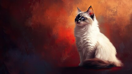 Graceful Cat Sitting in Beautiful Masquerade Scene