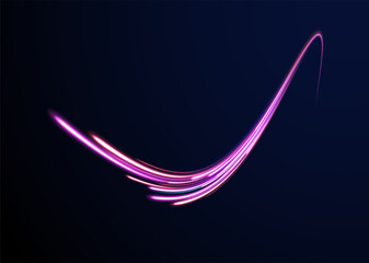 Racing cars dynamic flash effects city road with long exposure. Horizontal speed lines connection vector background. Futuristic dynamic motion technology blue glowing lines air flow effect.  