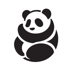 panda silhouette vector illustration 