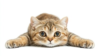Obraz premium Playful Scottish Fold Cat Stretching