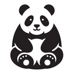 panda silhouette vector illustration 