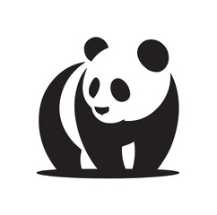 panda silhouette vector illustration 