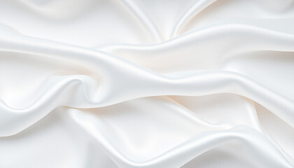 Obraz premium White satin fabric, a luxurious, silky material with a smooth, shiny texture, perfect for elegant decoration and fashion