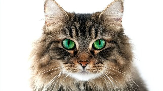 Siberian Cat Gazing Intently at the Camera
