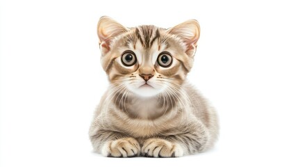 Obraz premium Relaxed American Curl Cat Sitting Calmly