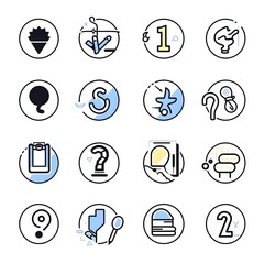 Illustrative icons in a playful design featuring various shapes and symbols.