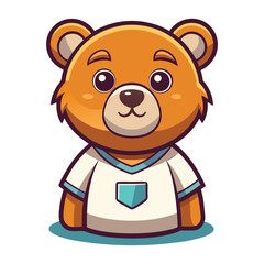 Bear cartoon. Cute cartoon. Cute baby bear. Standing bear. Bear cartoon illustration