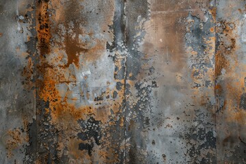 Fototapeta premium Photo of Old and rust grey and orange metal sheet. Background texture for backdrops or mapping