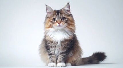 Adorable Young Siberian Forest Cat Portrait