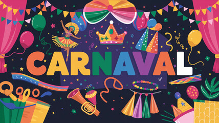 Colorful Carnival Celebration with Festive Decorations