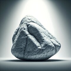 Naklejka premium Photorealistic White Rock on White Surface, white color stone