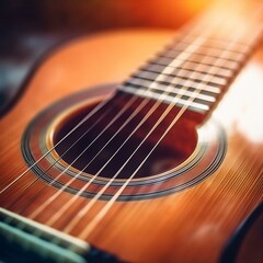 Fototapeta premium closeup image of guitar strings