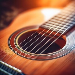 Obraz premium closeup image of guitar strings
