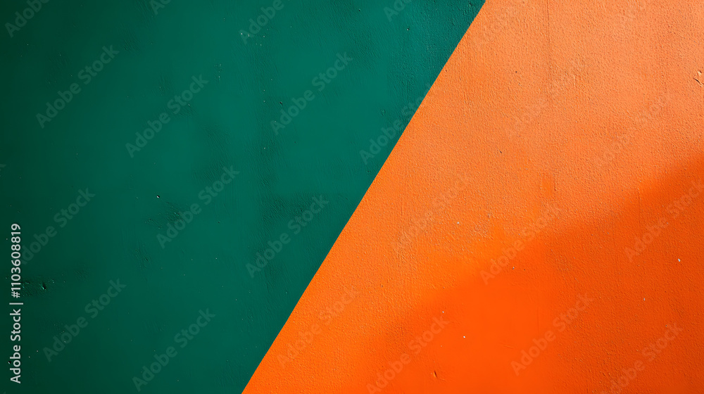 Poster abstract background image featuring a diagonal split between teal and vibrant orange. perfect for mo