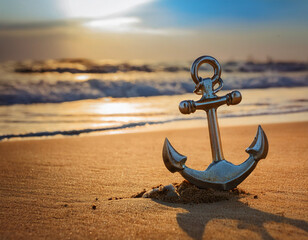 Anchor rooted in sand, symbolizing brand loyalty as a strong foundation of trust