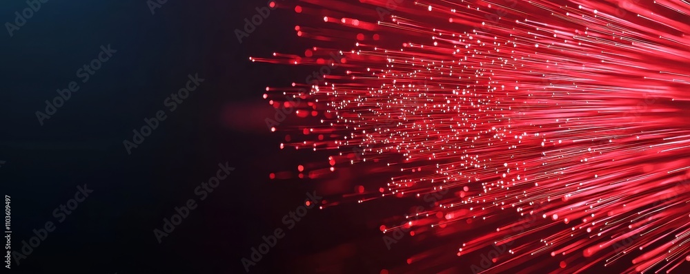 Poster a vibrant burst of red light streaks across a dark background, creating a dynamic and visually strik