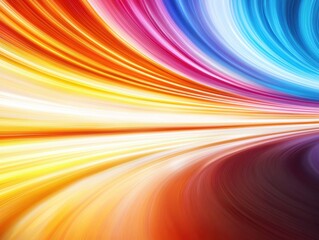 A vibrant swirl of colors featuring dynamic gradients of blue, orange, pink, and yellow, creating an energetic and visually striking abstract pattern.