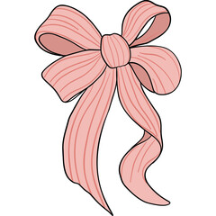 Elegant Pastel Pink Ribbon Bow