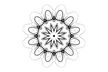 Black and White Mandala Art with Radiating Layers and Meditative Focus
