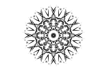 Decorative Mandala Illustration Featuring Symmetrical Concentric Geometry
