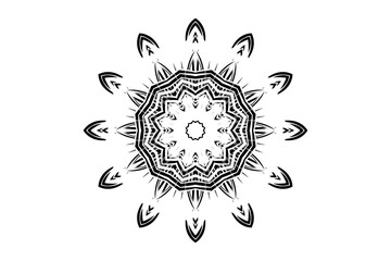 Symmetrical Mandala Art Featuring Central Star and Harmonious Radiating Patterns
