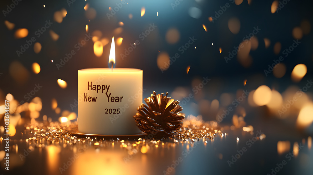 Poster a glowing candle with 
