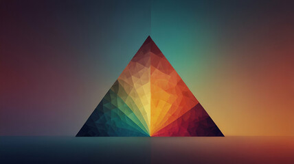A minimalist triangle with varying gradient shades placed in the center of the canvas. Abstract background/Wallpaper