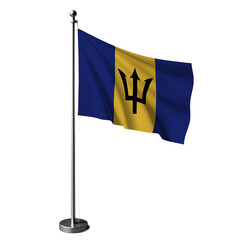 Barbados flag 4 isolated, table flag