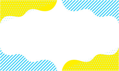 ポップな幾何学模様の背景素材 19 水色 青 黄色