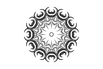 Elegant Mandala Art with Central Star and Detailed Radiating Geometry
