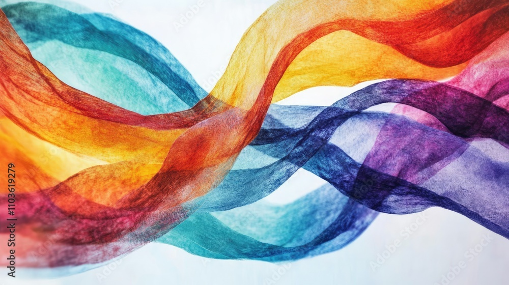 Poster abstract image of vibrant streams intertwining, symbolizing the seamless fusion of services and the 