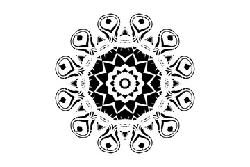 Symmetrical Mandala Illustration Featuring Central Circle and Geometric Harmony
