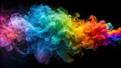 Obraz premium Colorful abstract cloud of smoke in vibrant shades, smoke, colorful, abstract, vibrant, artistic, swirl, motion, dynamic, bright